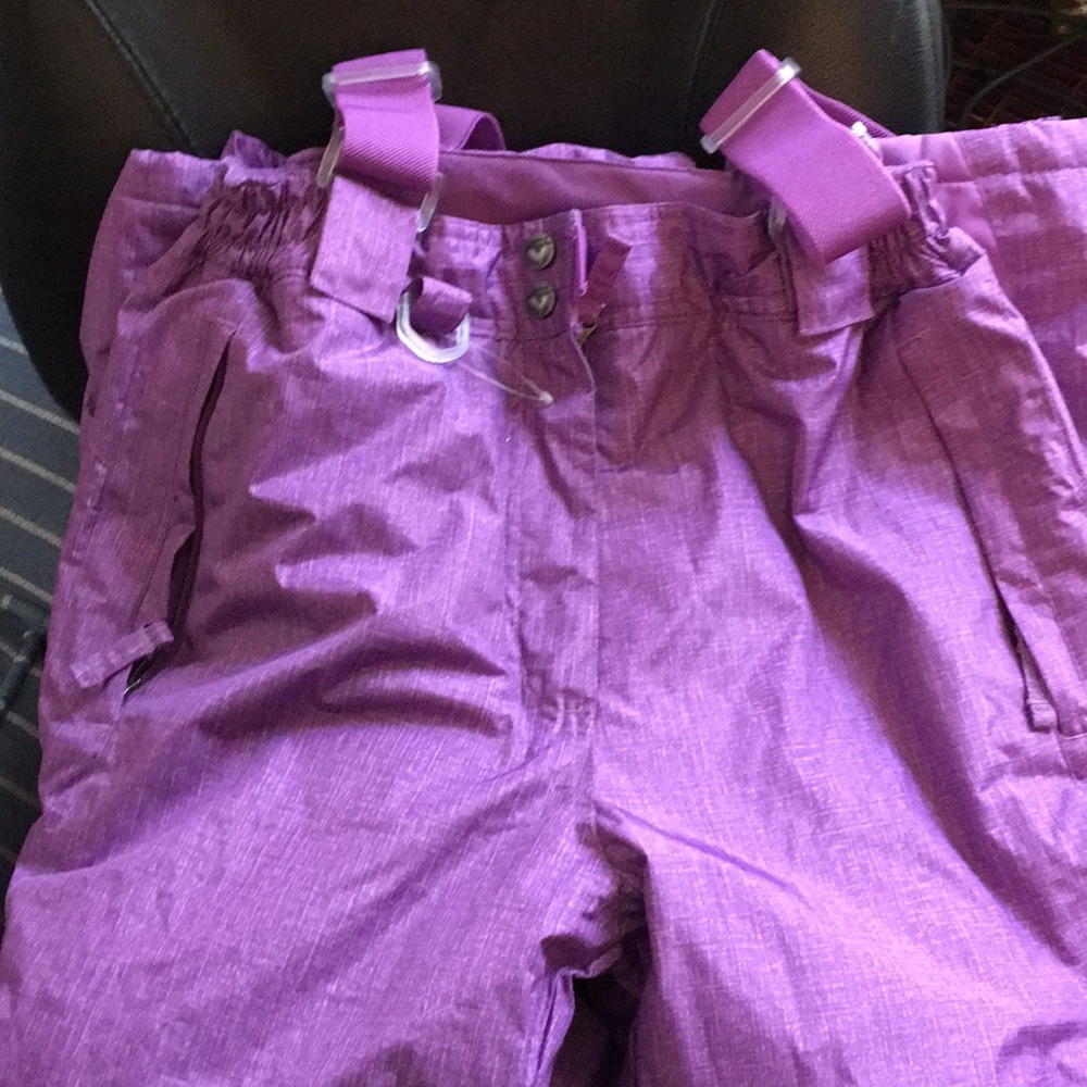 NWOT Weatherproof 32 purple bib skiI pant